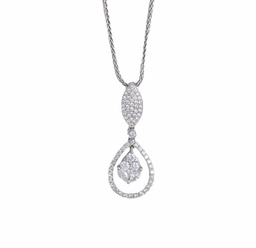 Collier Collier "Aurora" pendentif goutte en or blanc 18k et diamants 58 Facettes BO/220053