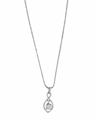 Collier Collier pendentif arabesques pavé de diamants en or blanc 18k 58 Facettes BO/220106