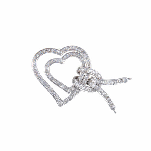 Pendentif Pendentif « Cœur » pavé en or blanc et diamants 58 Facettes BO/220085
