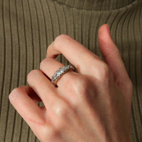 Bague 57 Bague «Chimère» Art déco en platine et diamants 58 Facettes BO/220095 NSS