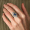 Bague 50 Bague Art Déco en platine et saphir, entourée de diamants 58 Facettes BO/220144
