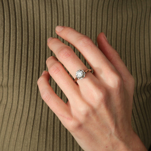 Bague 55 Bague solitaire en or blanc 18 carats et diamant 0,50 ct 58 Facettes BO/220063-64 RIV