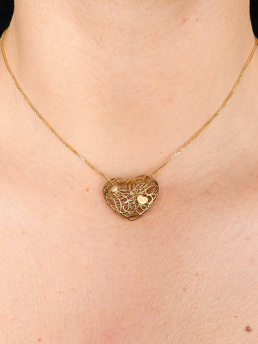 Collier Or Jaune Collier pendentif cœur en or jaune 18 carats 58 Facettes BO/220033