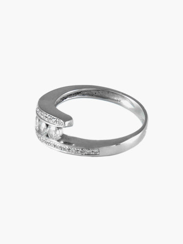 Bague 53 Bague "Trio" pavée en or blanc et diamants 58 Facettes BO/200006