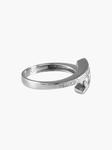 Bague 53 Bague "Trio" pavée en or blanc et diamants 58 Facettes BO/200006
