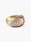 Bague 54 Bague moderne pavée en or jaune 18 carats et rubis diamants 58 Facettes BO/130068