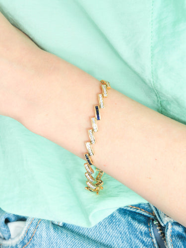 Bracelet Bracelet serti en or jaune 18 carats, saphirs et diamants 58 Facettes BO/210018