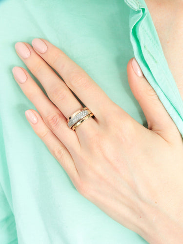 Bague 57 Carven - Bague ajourée en 3 ors 18 carats et diamants 58 Facettes BO/130062