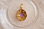 Pendentif Pendentif oval en or jaune 18 carats, améthyste et péridots 58 Facettes Ref2613