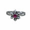 Bague 49 Bague marguerite rubis et diamants en or 18 carats 58 Facettes 229