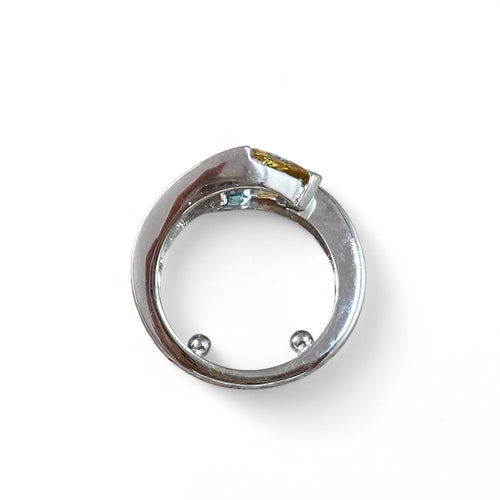Bague 53 Bague toi et moi tourmalines taille trillion en or jaune 18 carats 58 Facettes 217
