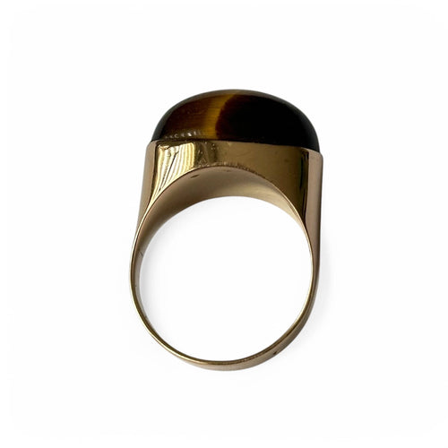 Bague 52 Bague œil de tigre en or jaune 18 carats 58 Facettes 347