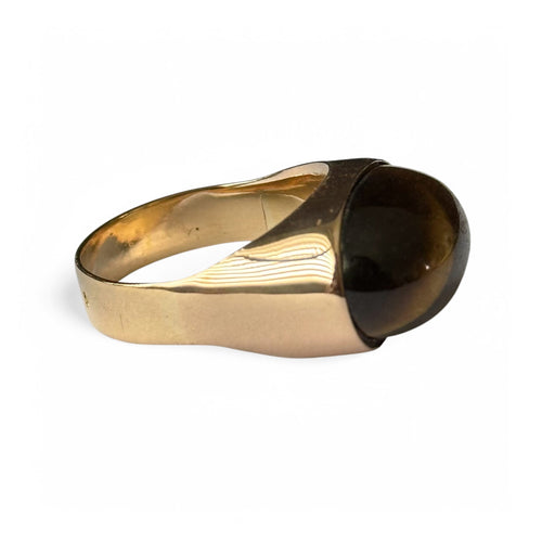 Bague 52 Bague œil de tigre en or jaune 18 carats 58 Facettes 347