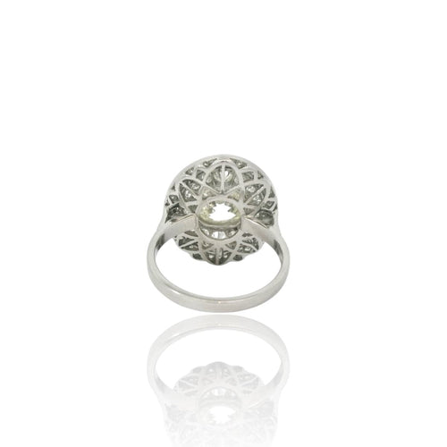 Bague 53 Bague Art déco inspirée en platine et diamants 58 Facettes