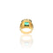 Bague 53.5 Bague vintage en or jaune 18k avec émeraude colombienne et diamants 58 Facettes