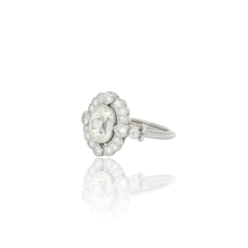 Bague 52 Bague Art déco en platine et diamants 58 Facettes