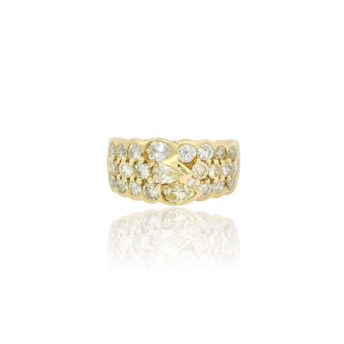 Bague 55 Bague en or jaune 18k avec dégradé de diamants 58 Facettes