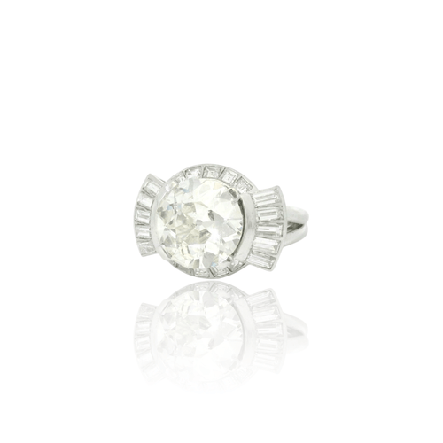Bague 52 Bague vintage années 60 avec diamants (centre 3,50 ct) 58 Facettes