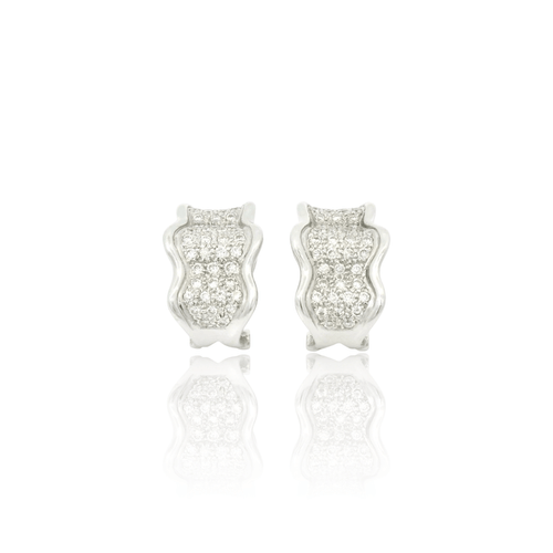 Boucles d'oreilles Boucles d’oreilles vintage en or blanc 18k et diamants 58 Facettes