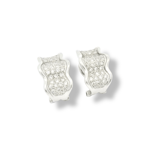 Boucles d'oreilles Boucles d’oreilles vintage en or blanc 18k et diamants 58 Facettes