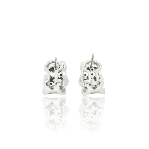 Boucles d'oreilles Boucles d’oreilles vintage en or blanc 18k et diamants 58 Facettes