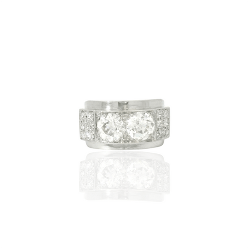 Bague 52 Wolfers 1812 - Bague vintage en platine et diamants 58 Facettes