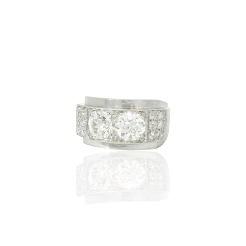Bague 52 Wolfers 1812 - Bague vintage en platine et diamants 58 Facettes