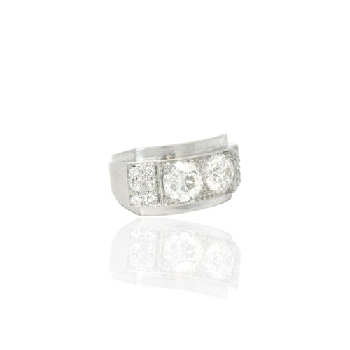 Bague 52 Wolfers 1812 - Bague vintage en platine et diamants 58 Facettes