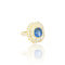 Bague 52.5 Bague coussin saphir de Ceylan et diamants en or jaune 18k 58 Facettes