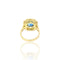 Bague 52.5 Bague coussin saphir de Ceylan et diamants en or jaune 18k 58 Facettes