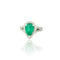 Bague 52 Bague - Bague émeraude taille poire en or blanc 18k et diamants 58 Facettes