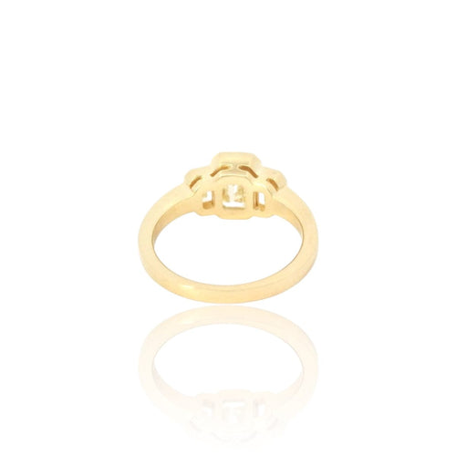 Bague 52.5 Bague trilogy en or jaune 18k et diamants taille émeraude 58 Facettes