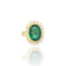 Bague 57 Bague vintage en or jaune 18k et émeraude de Zambie 58 Facettes