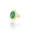 Bague 57 Bague vintage en or jaune 18k et émeraude de Zambie 58 Facettes