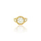 Bague 52 Bague style années 80 en or jaune 18k et diamants 58 Facettes