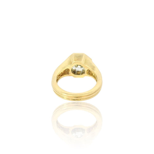 Bague 52 Bague style années 80 en or jaune 18k et diamants 58 Facettes
