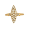 Bague 57 Bague marquise or gris et jaune pavée de diamants 58 Facettes GU25