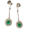 Boucles d'oreilles Boucles d'oreilles style Art Déco diamants émeraudes 58 Facettes Q728A