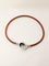 Hermès Lancelot - Collier ras-du-cou ou bracelet double tour en cuir marron 58 Facettes 1206.11
