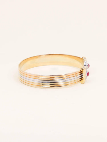 Bracelet Bracelet jonc ouvert en or 18 carats rubis et diamants 58 Facettes 1211.1