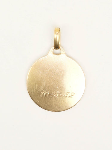 Pendentif Augis - Médaille Amour ronde en or jaune avec rubis et diamant 58 Facettes 1202.2