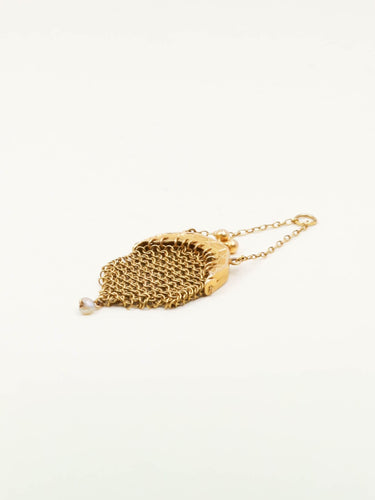 Pendentif Pendentif bourse à Louis Art déco en or jaune 18 carats et perle 58 Facettes 1210.1