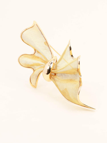 Broche Broche nœud papillon vintage en or jaune 18 carats 58 Facettes 1210.2