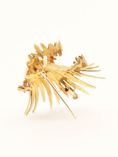 Broche Becker & Brasier - Broche volcan en or jaune 18 carats et émail 58 Facettes 1210.4