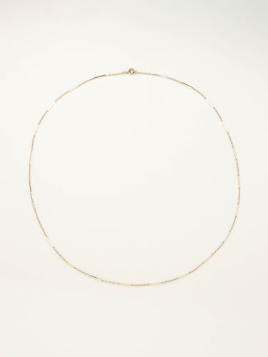 Collier Chaîne vintage à maillons bâton et forçat en or jaune 18 carats 58 Facettes 1219.5