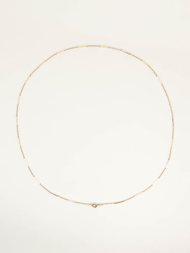 Collier Chaîne vintage à maillons bâton et forçat en or jaune 18 carats 58 Facettes 1219.5