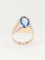 Bague 52 Bague chevalière vintage en or rose 18 carats avec aigue-marine 58 Facettes 1219.8