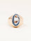 Bague 52 Bague chevalière vintage en or rose 18 carats avec aigue-marine 58 Facettes 1219.8