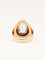 Bague 52 Bague chevalière vintage en or rose 18 carats avec aigue-marine 58 Facettes 1219.8