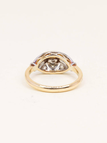 Bague 52 Bague Belle Époque en or jaune 18 carats, platine, diamants et perle fine 58 Facettes 1199.7